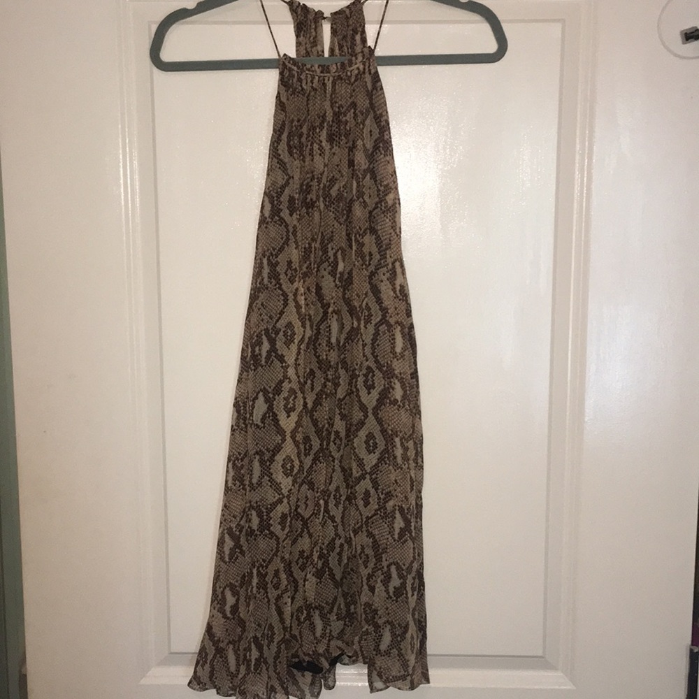 Snakeskin halter dress - open back